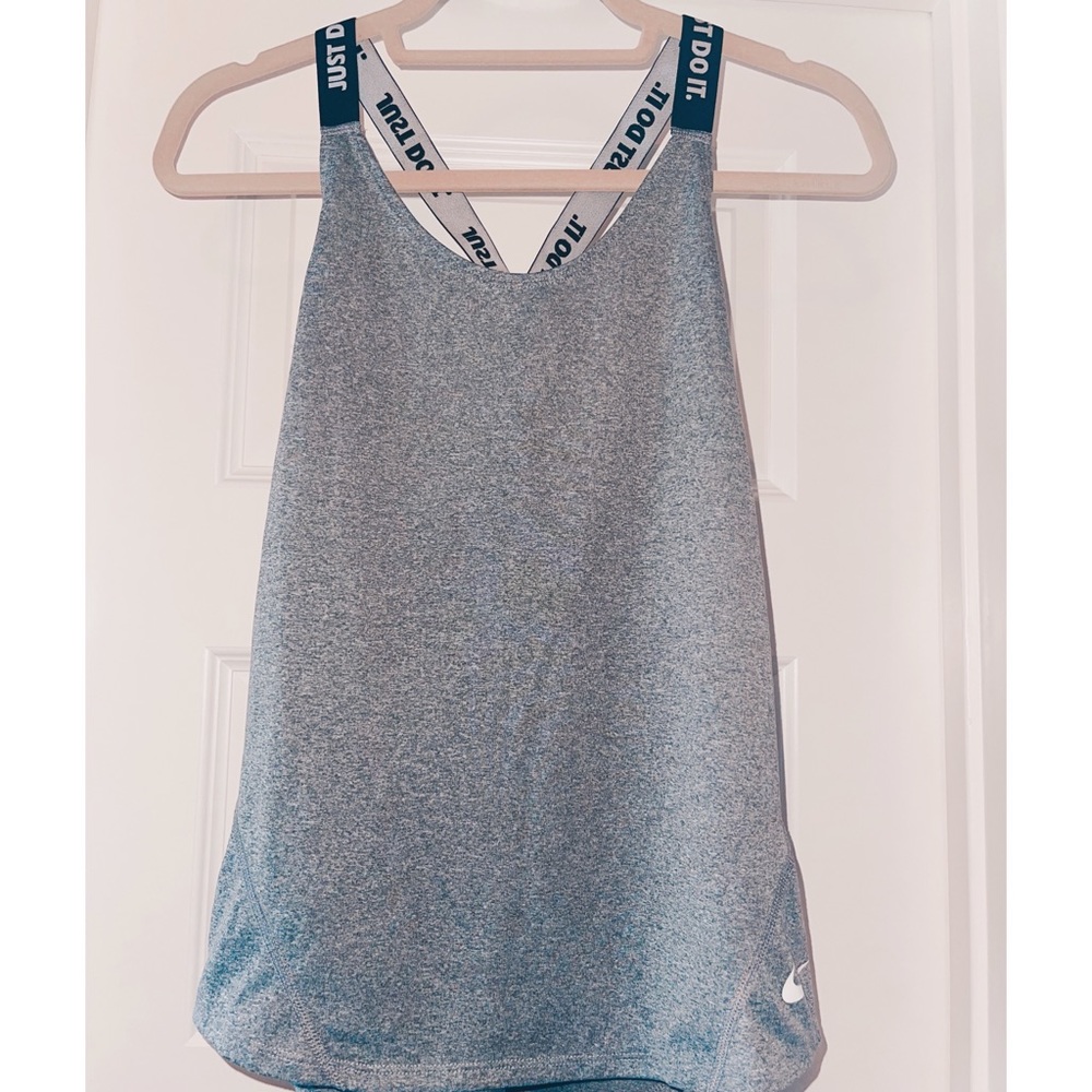 Nike Dri-Fit Strappy workout tank. Gray & black. Size small.